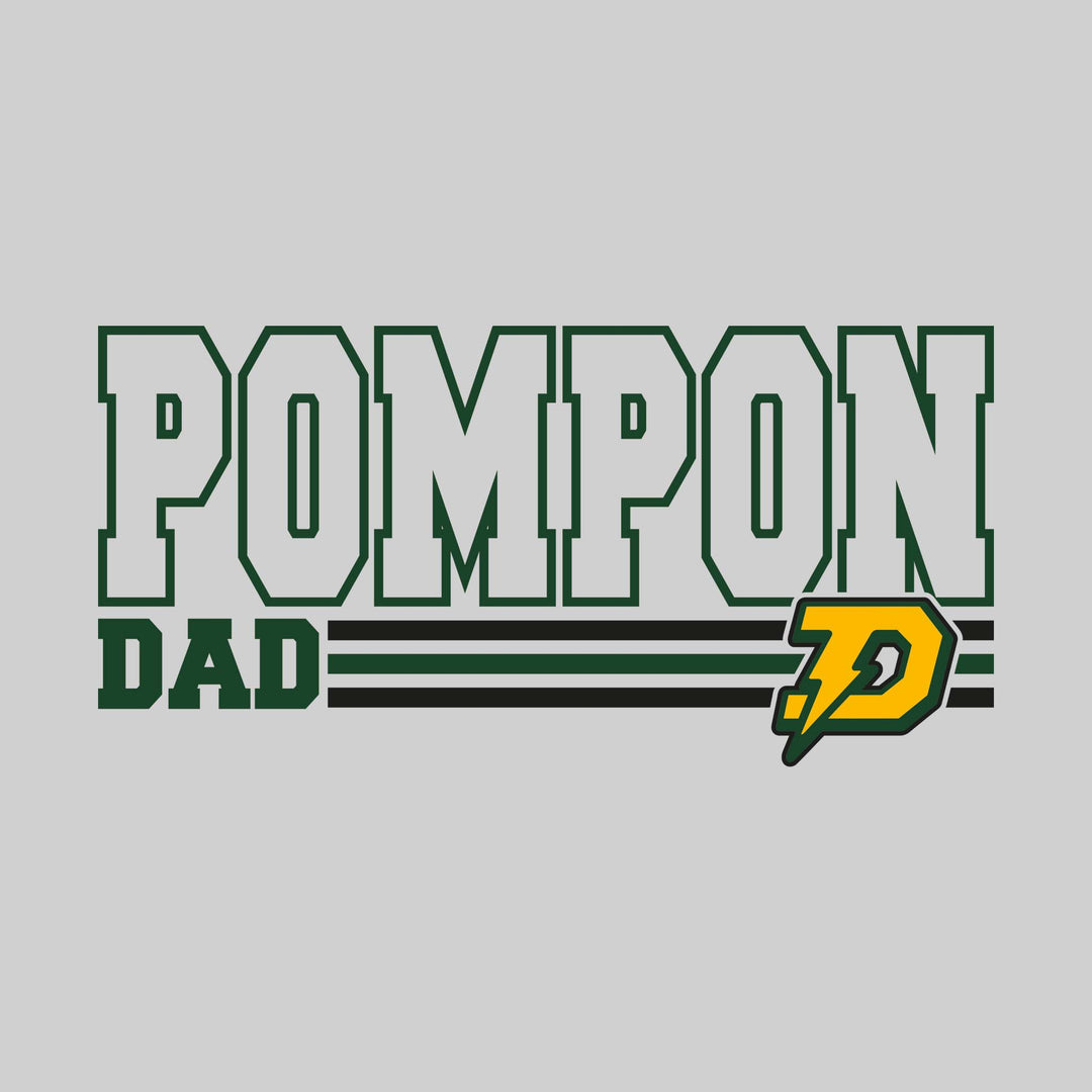 Midland Dow Chargers - Poms - Pompon Dad - Outlined Pompon with Color Bars