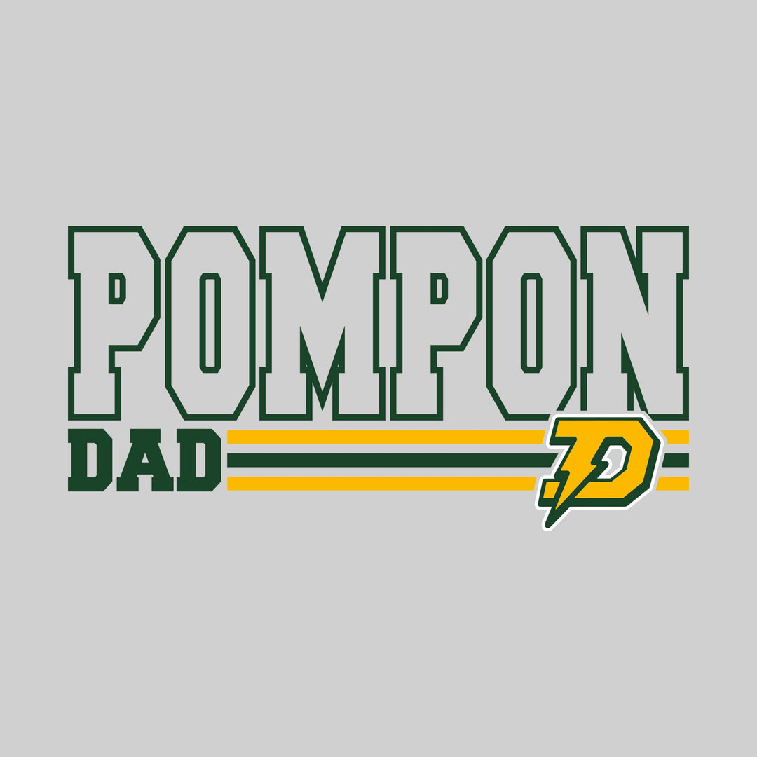 Midland Dow Chargers - Poms - Pompon Dad - Outlined Pompon with Color Bars