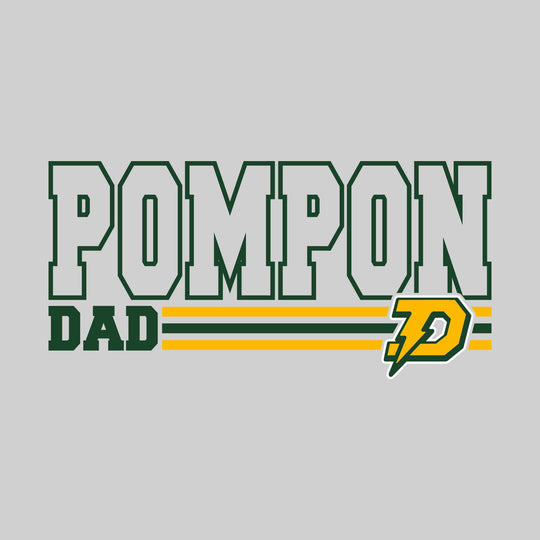 Midland Dow Chargers - Poms - Pompon Dad - Outlined Pompon with Color Bars