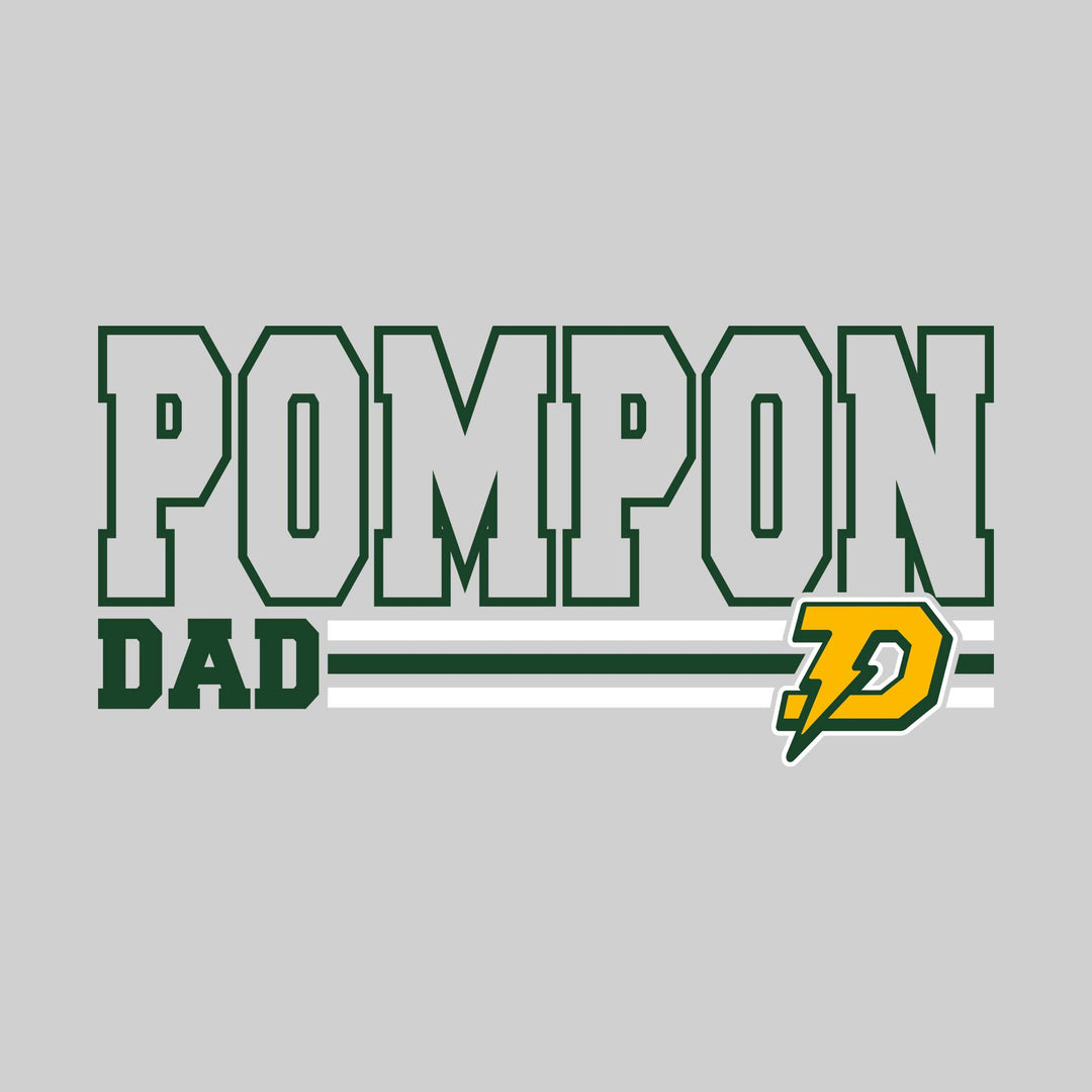 Midland Dow Chargers - Poms - Pompon Dad - Outlined Pompon with Color Bars