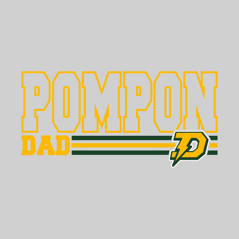 Midland Dow Chargers - Poms - Pompon Dad - Outlined Pompon with Color Bars