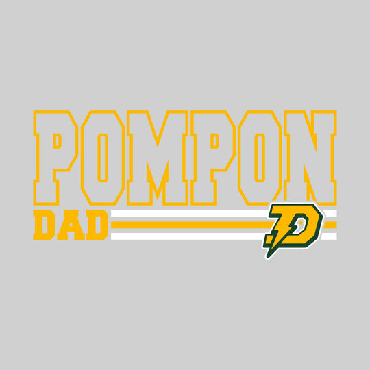 Midland Dow Chargers - Poms - Pompon Dad - Outlined Pompon with Color Bars