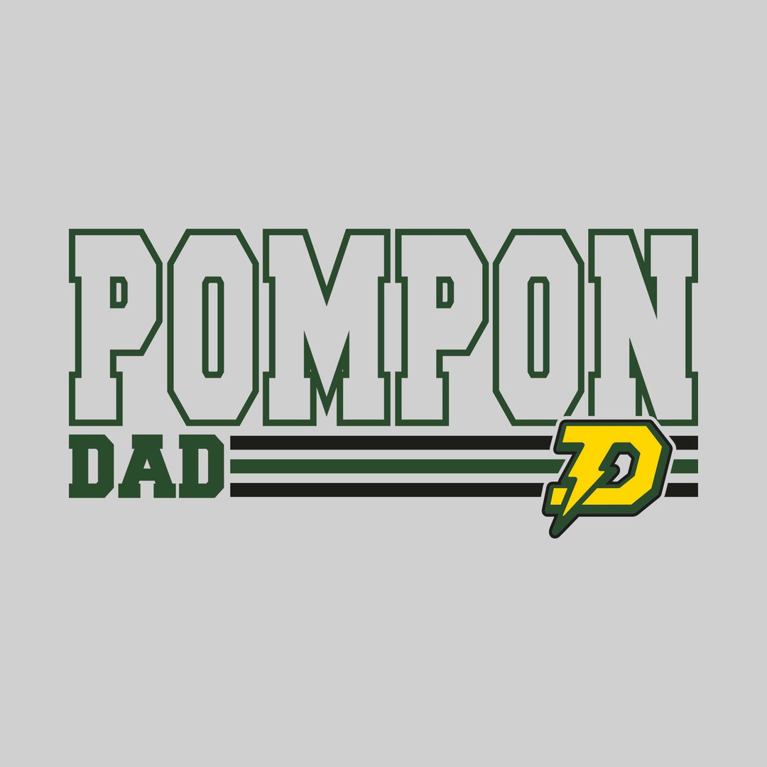 Midland Dow Chargers - Poms - Pompon Dad - Outlined Pompon with Color Bars
