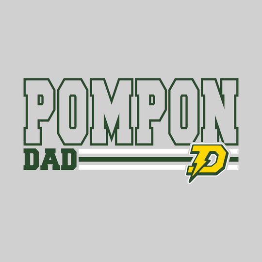 Midland Dow Chargers - Poms - Pompon Dad - Outlined Pompon with Color Bars