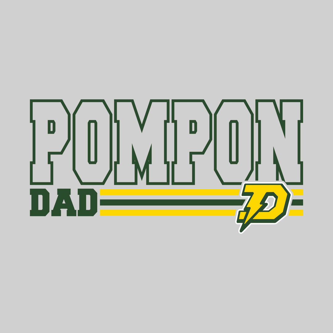 Midland Dow Chargers - Poms - Pompon Dad - Outlined Pompon with Color Bars