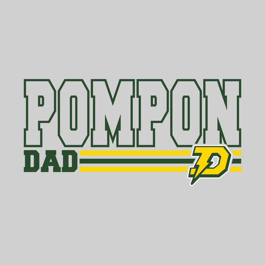 Midland Dow Chargers - Poms - Pompon Dad - Outlined Pompon with Color Bars