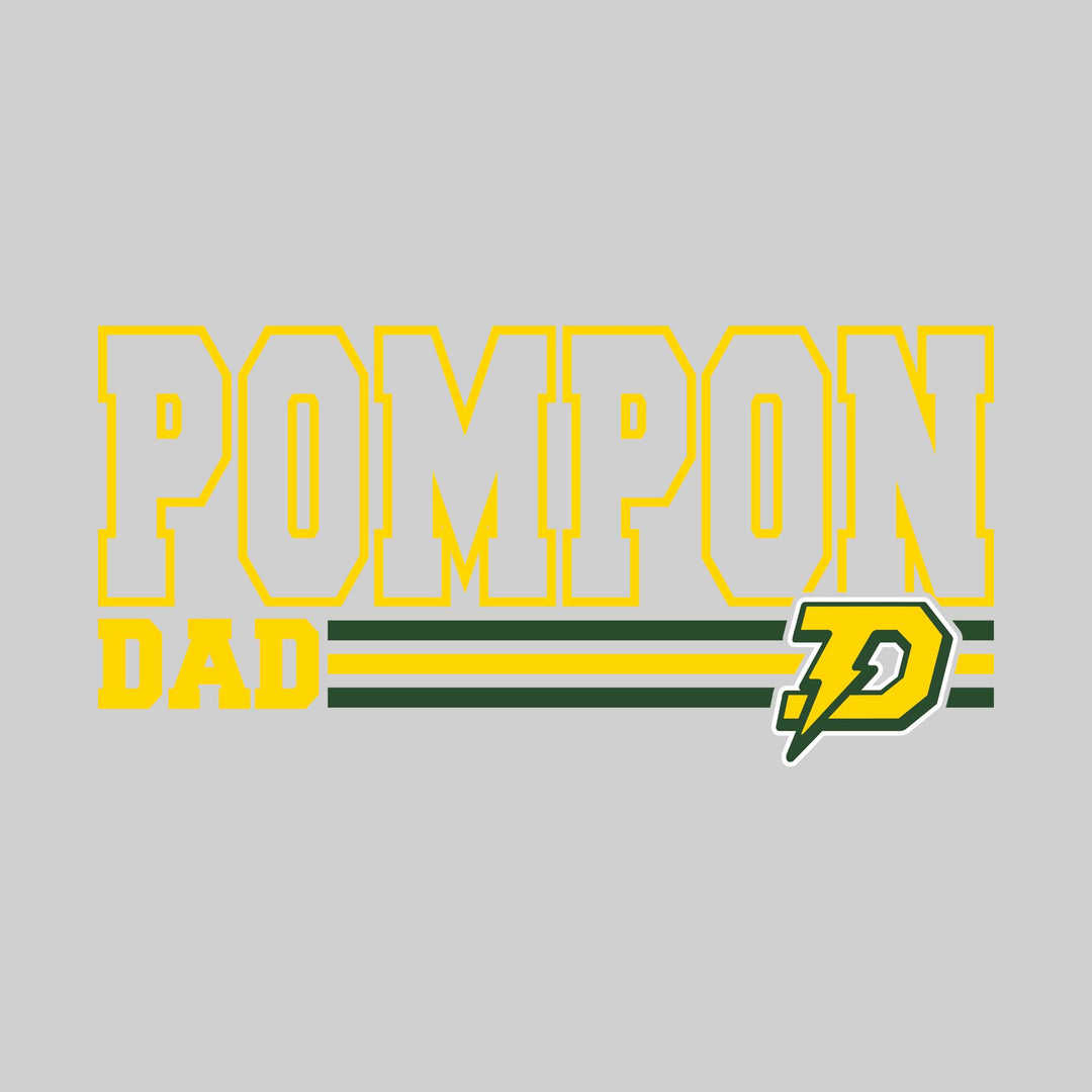 Midland Dow Chargers - Poms - Pompon Dad - Outlined Pompon with Color Bars