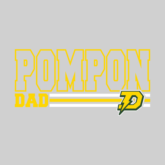 Midland Dow Chargers - Poms - Pompon Dad - Outlined Pompon with Color Bars