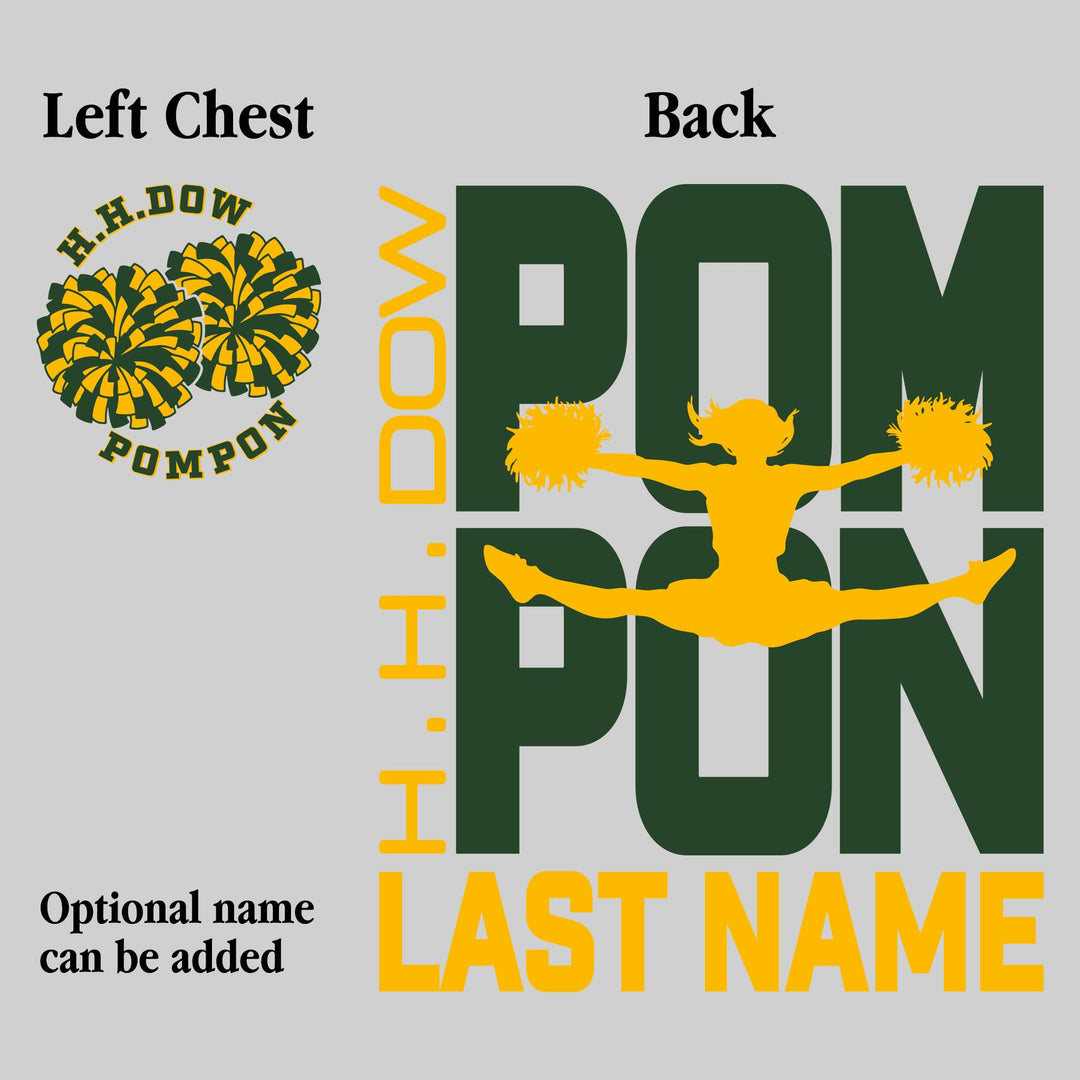 Midland Dow Chargers - Poms - Pompon Stacked with Pommer Silhouette