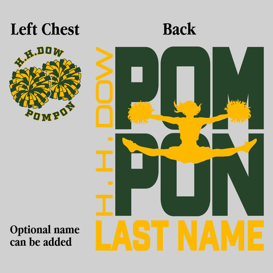 Midland Dow Chargers - Poms - Pompon Stacked with Pommer Silhouette