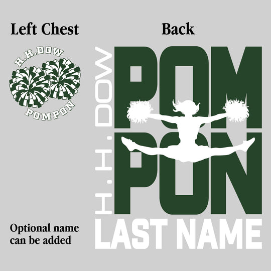 Midland Dow Chargers - Poms - Pompon Stacked with Pommer Silhouette
