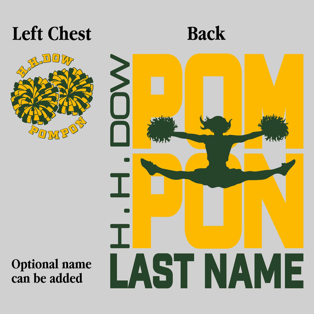 Midland Dow Chargers - Poms - Pompon Stacked with Pommer Silhouette
