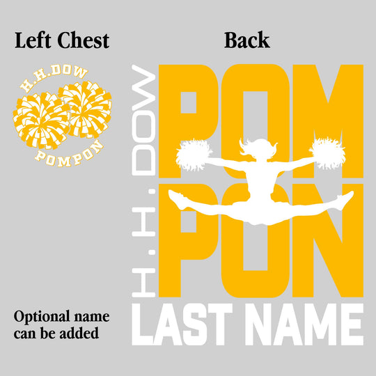 Midland Dow Chargers - Poms - Pompon Stacked with Pommer Silhouette