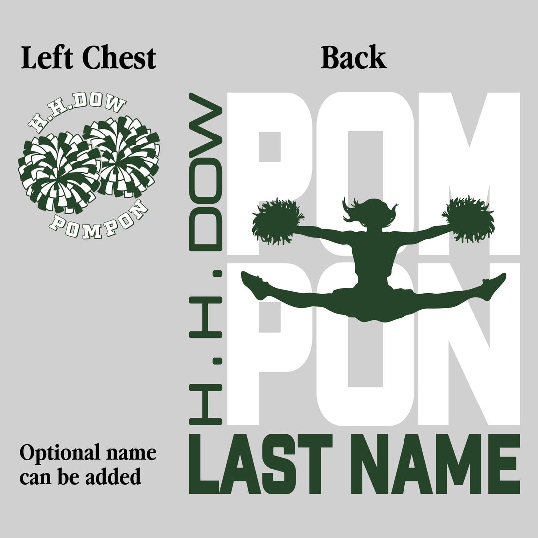 Midland Dow Chargers - Poms - Pompon Stacked with Pommer Silhouette