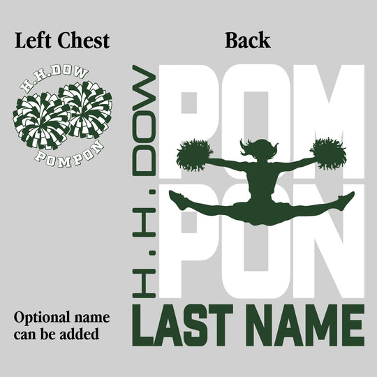 Midland Dow Chargers - Poms - Pompon Stacked with Pommer Silhouette