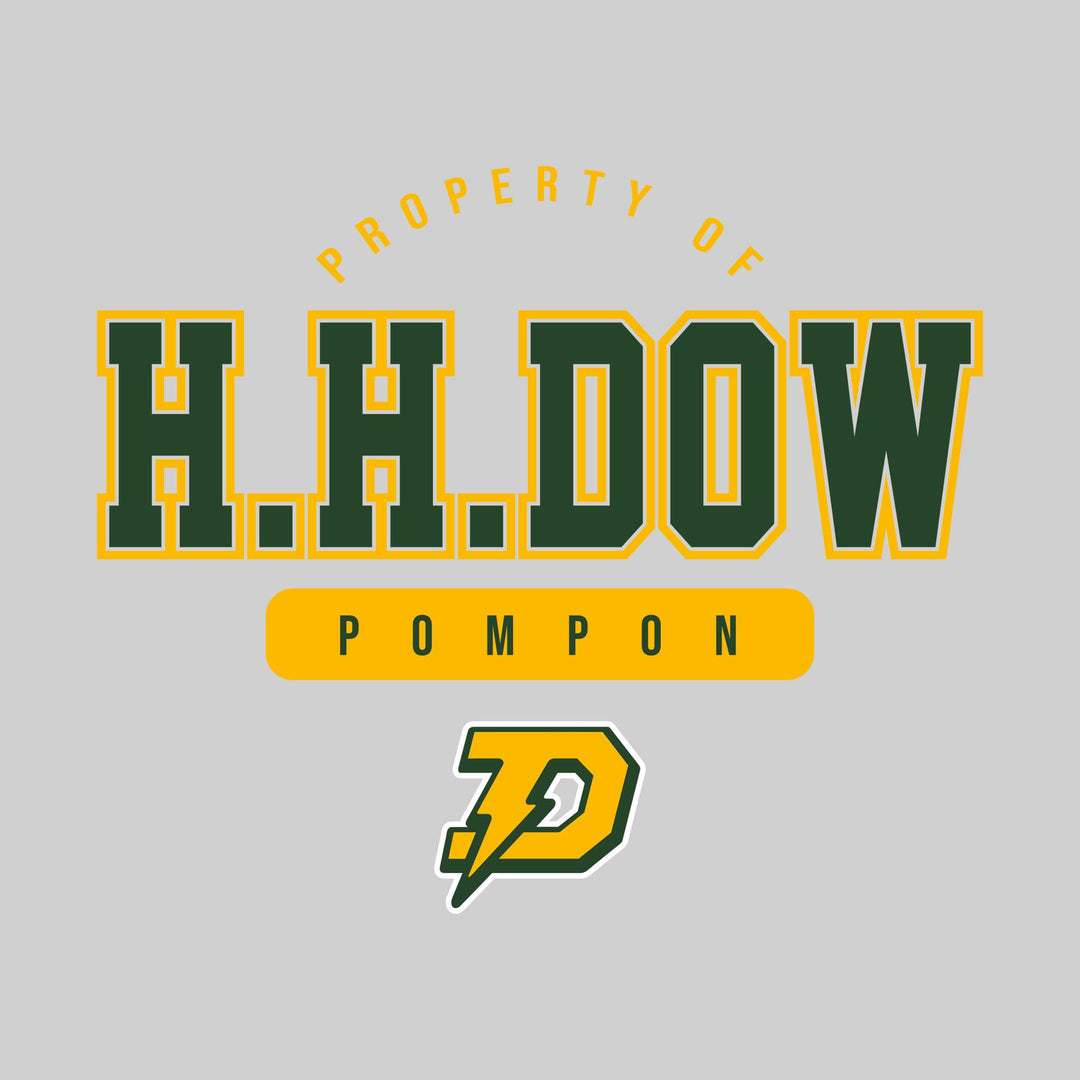 Midland Dow Chargers - Poms - Property of HH Dow Pompon with Lower Mascot