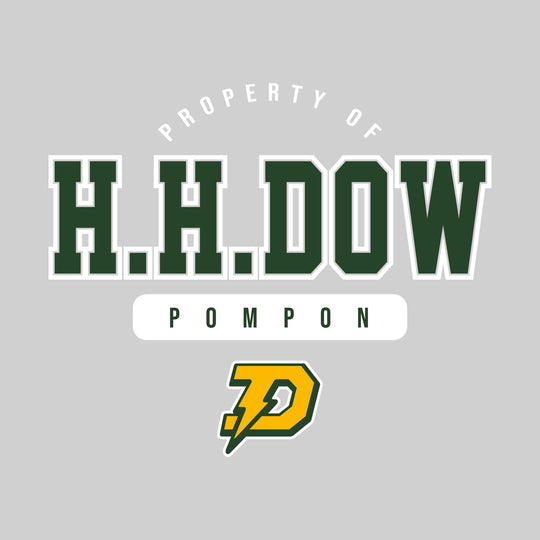 Midland Dow Chargers - Poms - Property of HH Dow Pompon with Lower Mascot