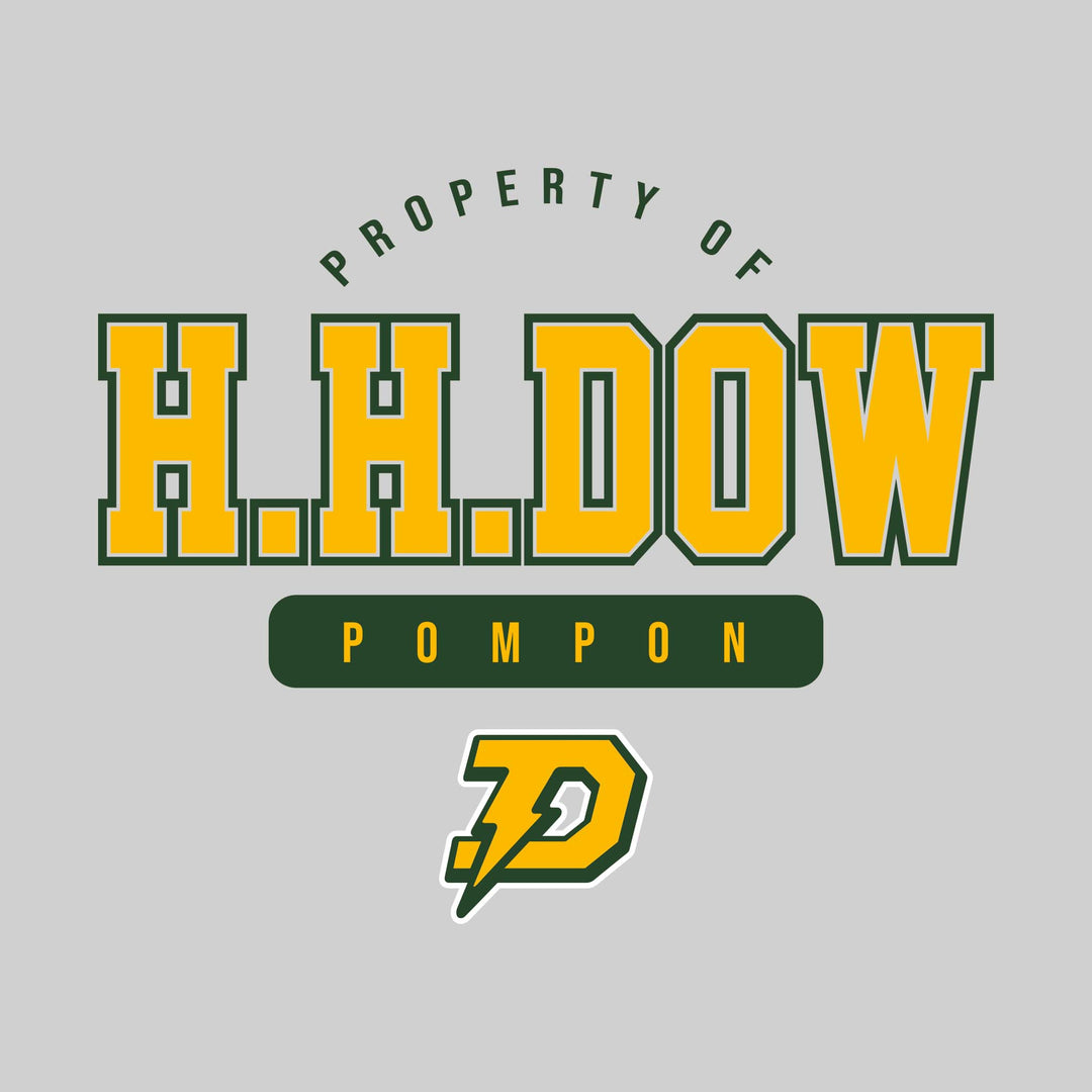 Midland Dow Chargers - Poms - Property of HH Dow Pompon with Lower Mascot