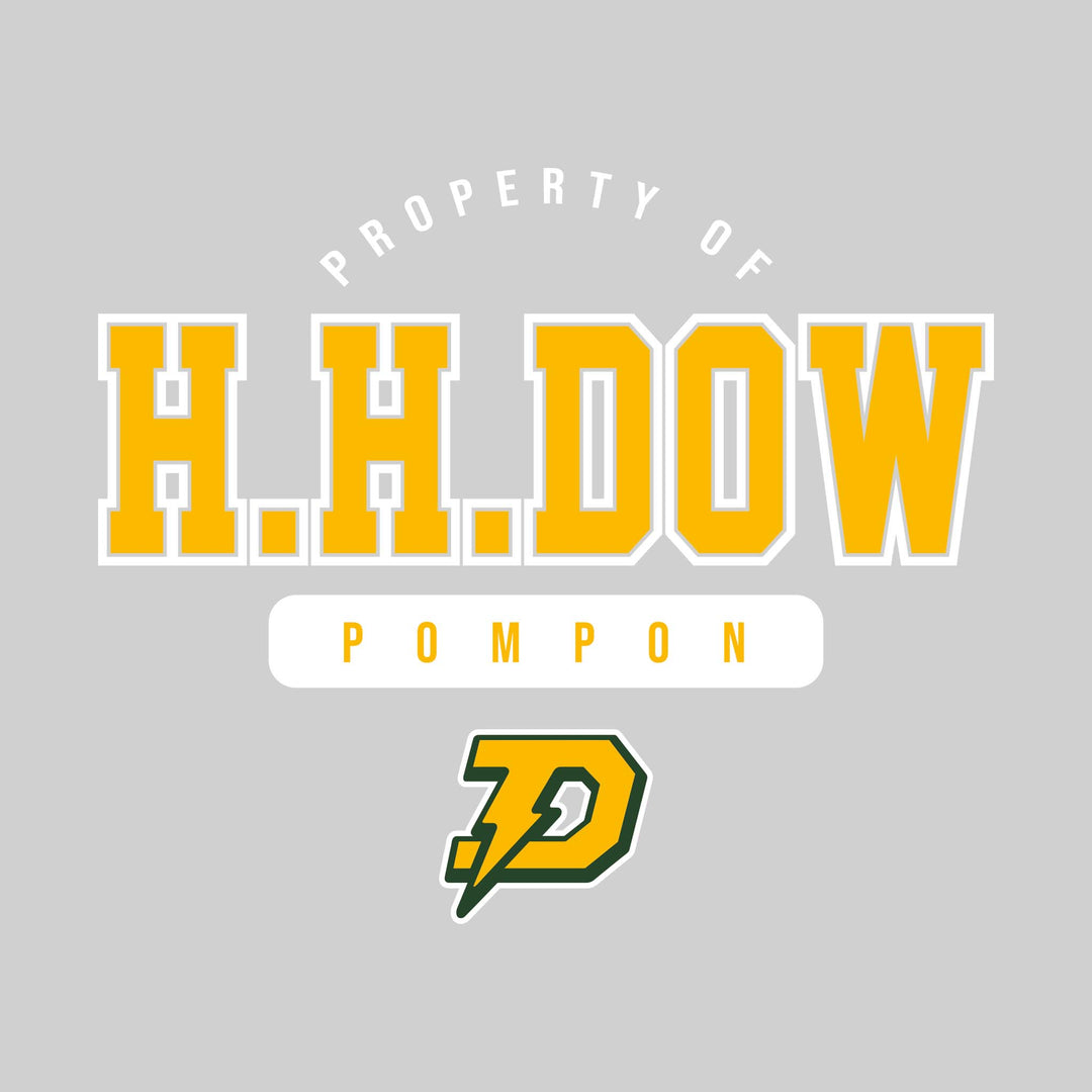 Midland Dow Chargers - Poms - Property of HH Dow Pompon with Lower Mascot