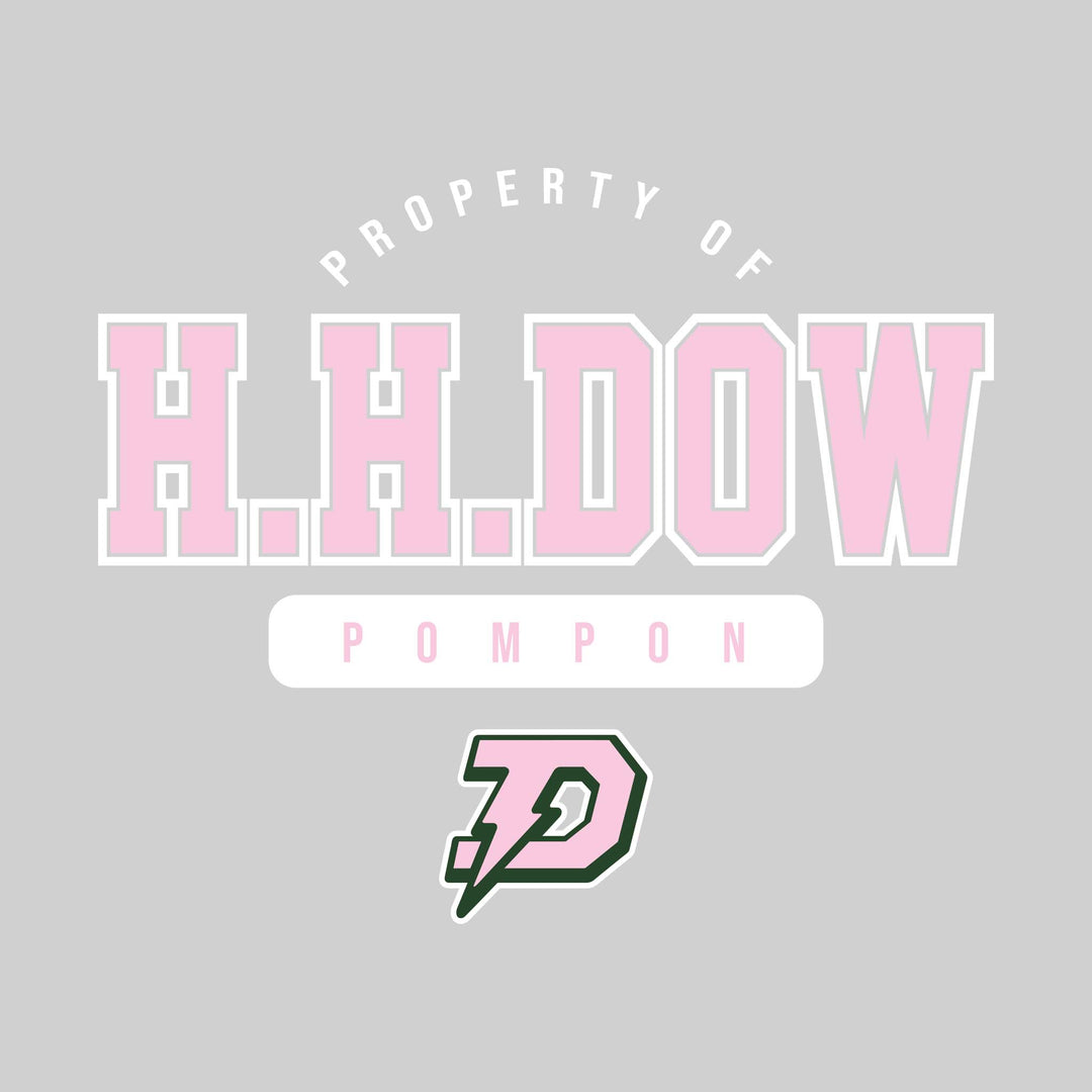 Midland Dow Chargers - Poms - Property of HH Dow Pompon with Lower Mascot