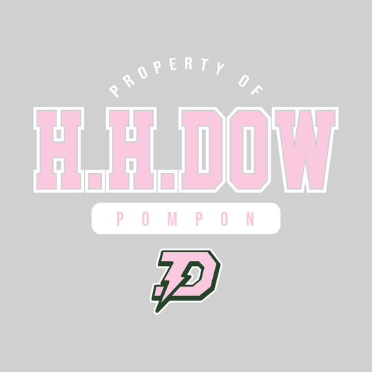 Midland Dow Chargers - Poms - Property of HH Dow Pompon with Lower Mascot