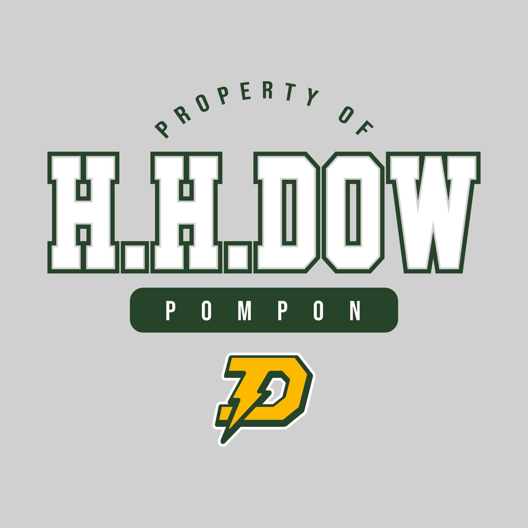 Midland Dow Chargers - Poms - Property of HH Dow Pompon with Lower Mascot