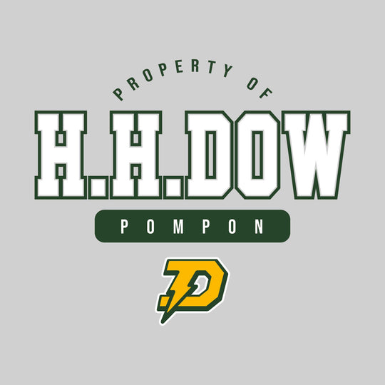 Midland Dow Chargers - Poms - Property of HH Dow Pompon with Lower Mascot