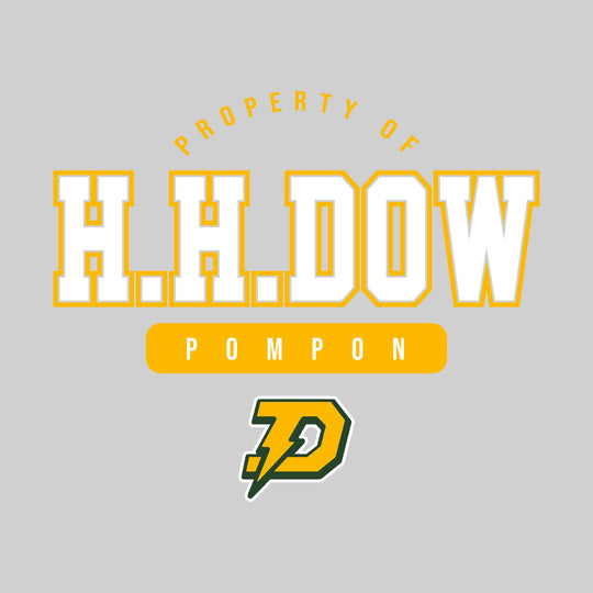 Midland Dow Chargers - Poms - Property of HH Dow Pompon with Lower Mascot