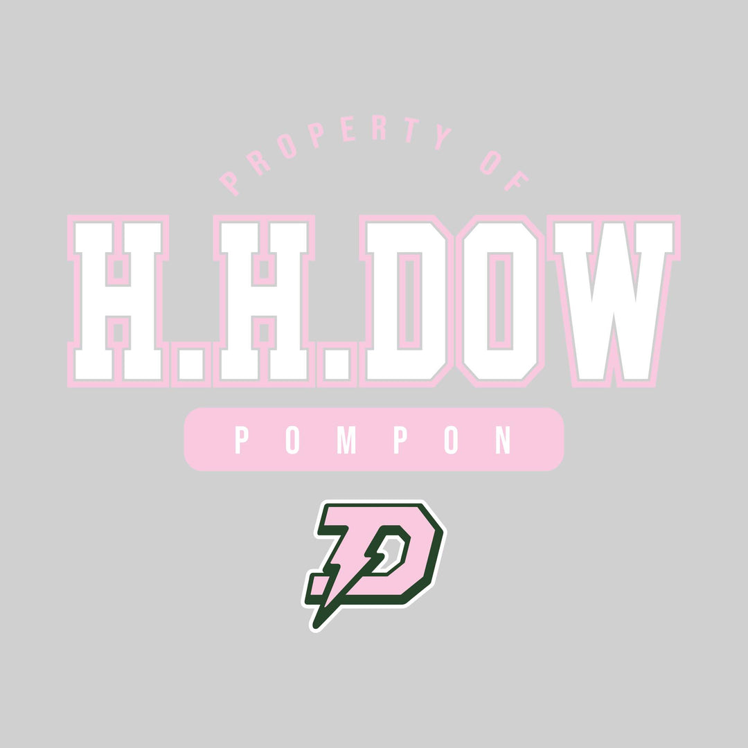 Midland Dow Chargers - Poms - Property of HH Dow Pompon with Lower Mascot