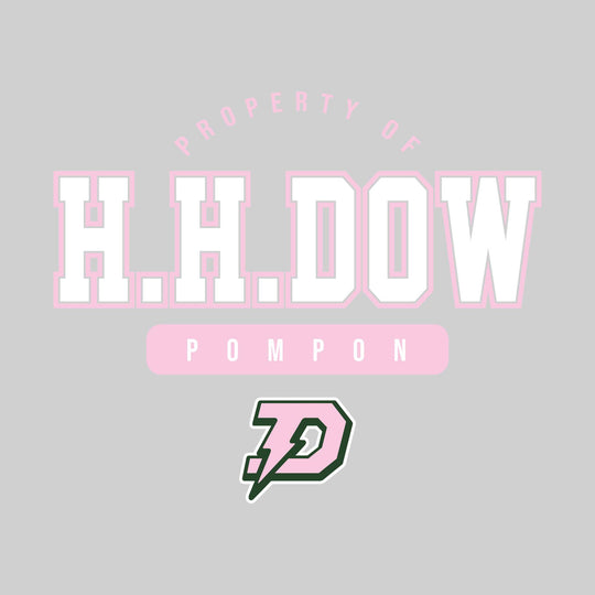 Midland Dow Chargers - Poms - Property of HH Dow Pompon with Lower Mascot