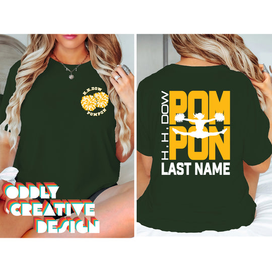 Midland Dow Chargers - Poms - Pompon Stacked with Pommer Silhouette