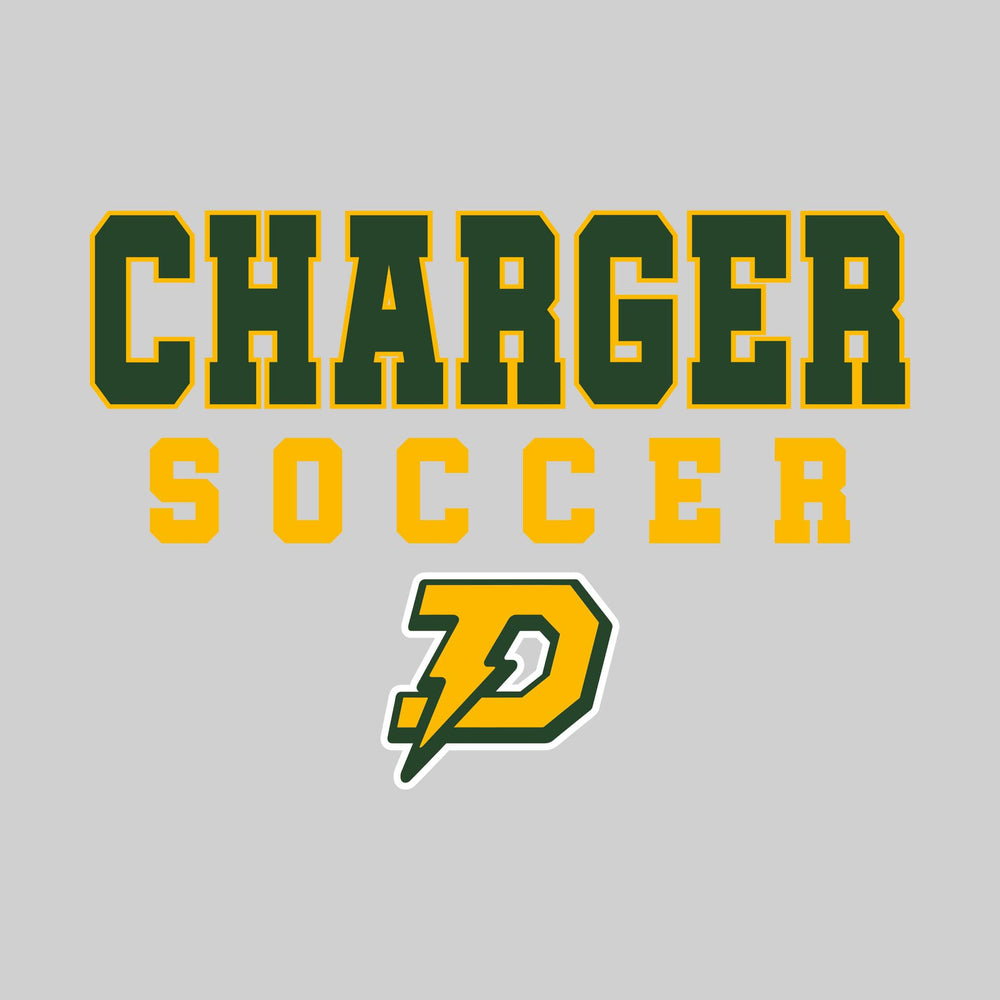 Midland Dow Chargers - Soccer - Outlined School Name with Soccer & Mascot