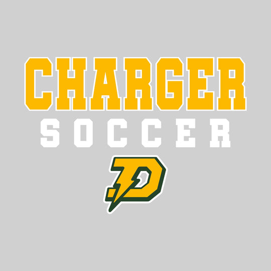 Midland Dow Chargers - Soccer - Outlined School Name with Soccer &amp; Mascot