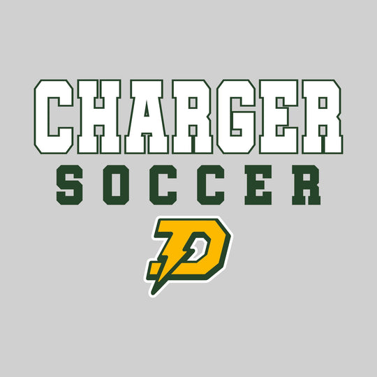 Midland Dow Chargers - Soccer - Outlined School Name with Soccer &amp; Mascot