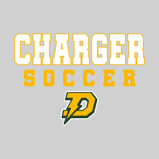 Midland Dow Chargers - Soccer - Outlined School Name with Soccer &amp; Mascot