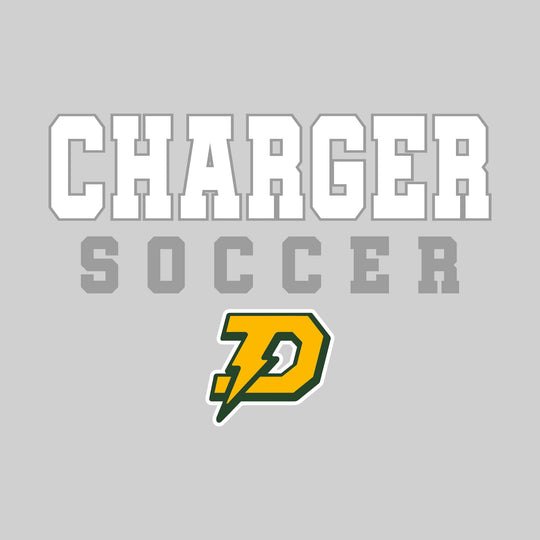 Midland Dow Chargers - Soccer - Outlined School Name with Soccer &amp; Mascot