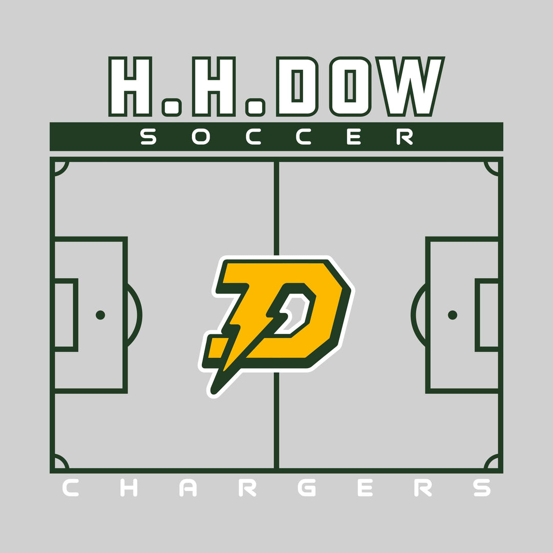Midland Dow Chargers - Soccer - Pitch Lines with School Name &amp; Mascot