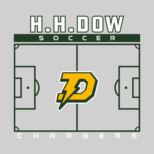 Midland Dow Chargers - Soccer - Pitch Lines with School Name &amp; Mascot