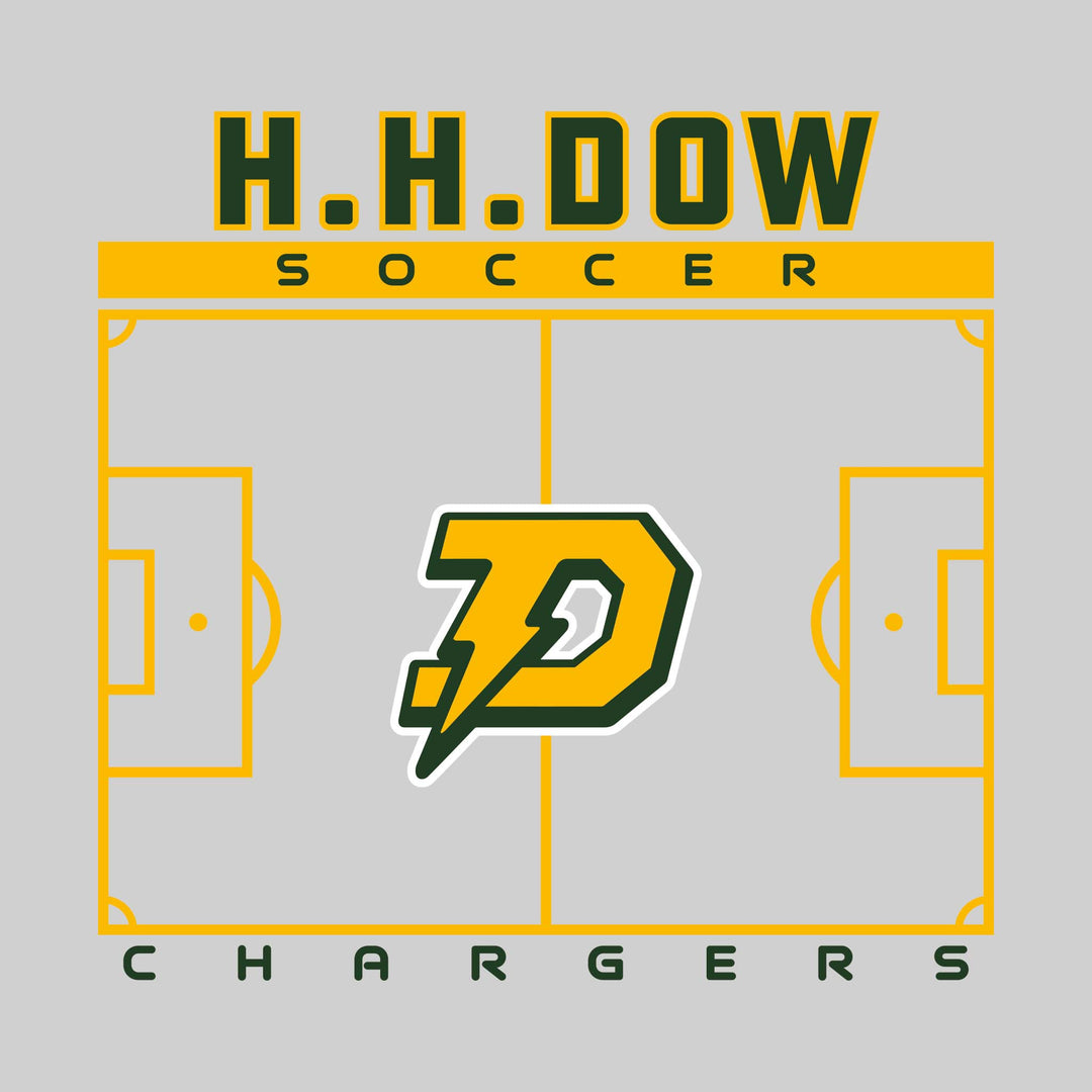 Midland Dow Chargers - Soccer - Pitch Lines with School Name &amp; Mascot