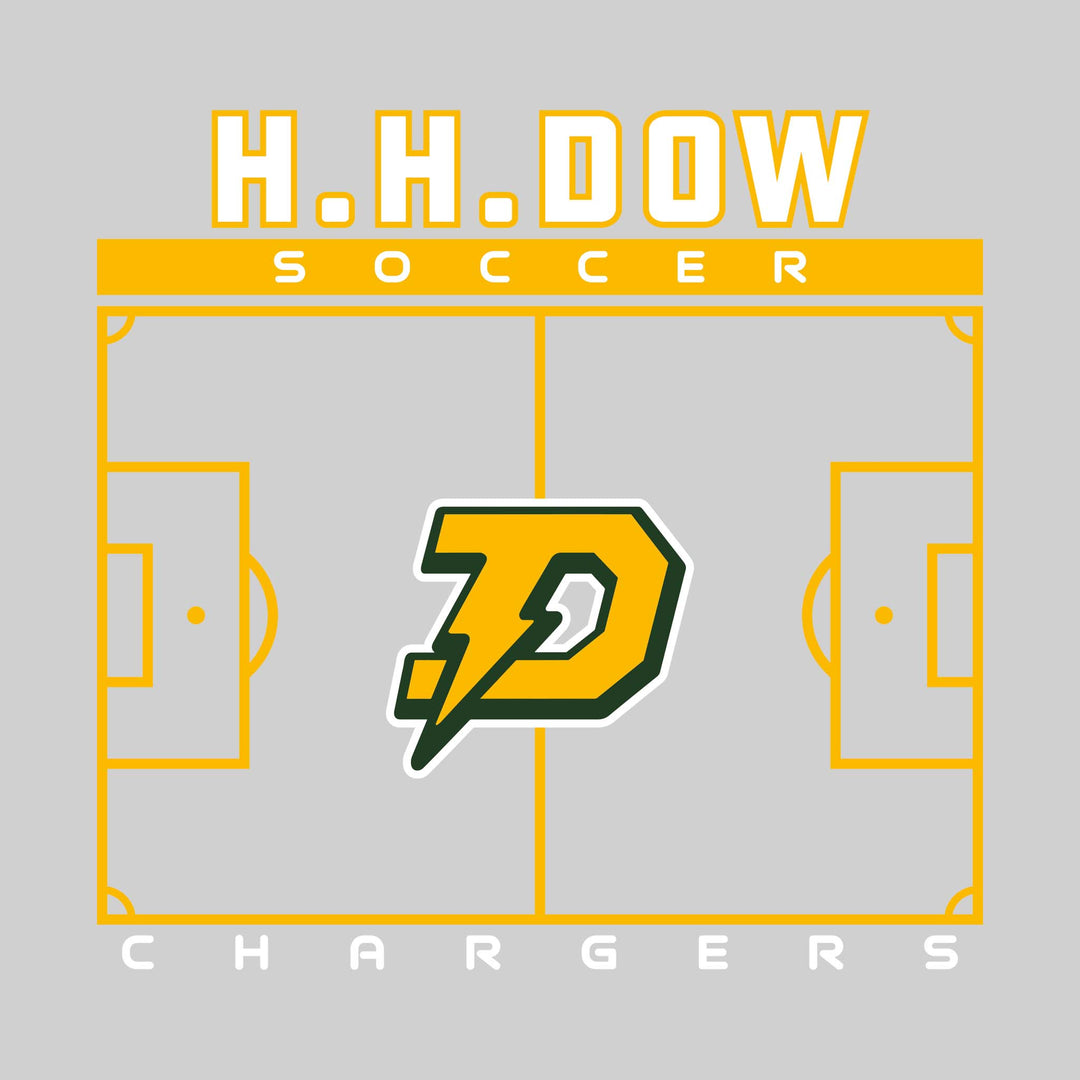 Midland Dow Chargers - Soccer - Pitch Lines with School Name &amp; Mascot
