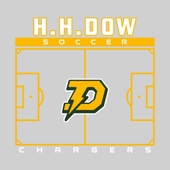 Midland Dow Chargers - Soccer - Pitch Lines with School Name &amp; Mascot