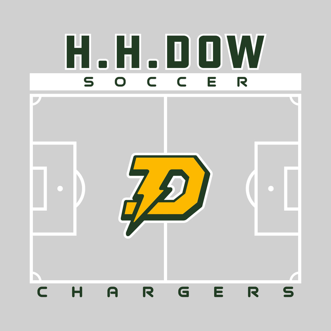 Midland Dow Chargers - Soccer - Pitch Lines with School Name &amp; Mascot