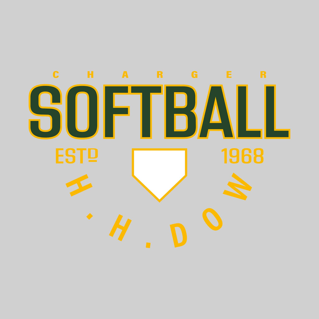 Midland Dow Chargers - Softball - Softball with Established Year and Arched School Name