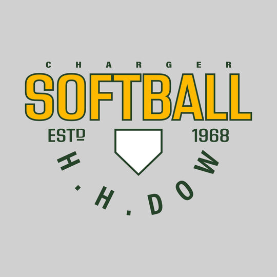 Midland Dow Chargers - Softball - Softball with Established Year and Arched School Name