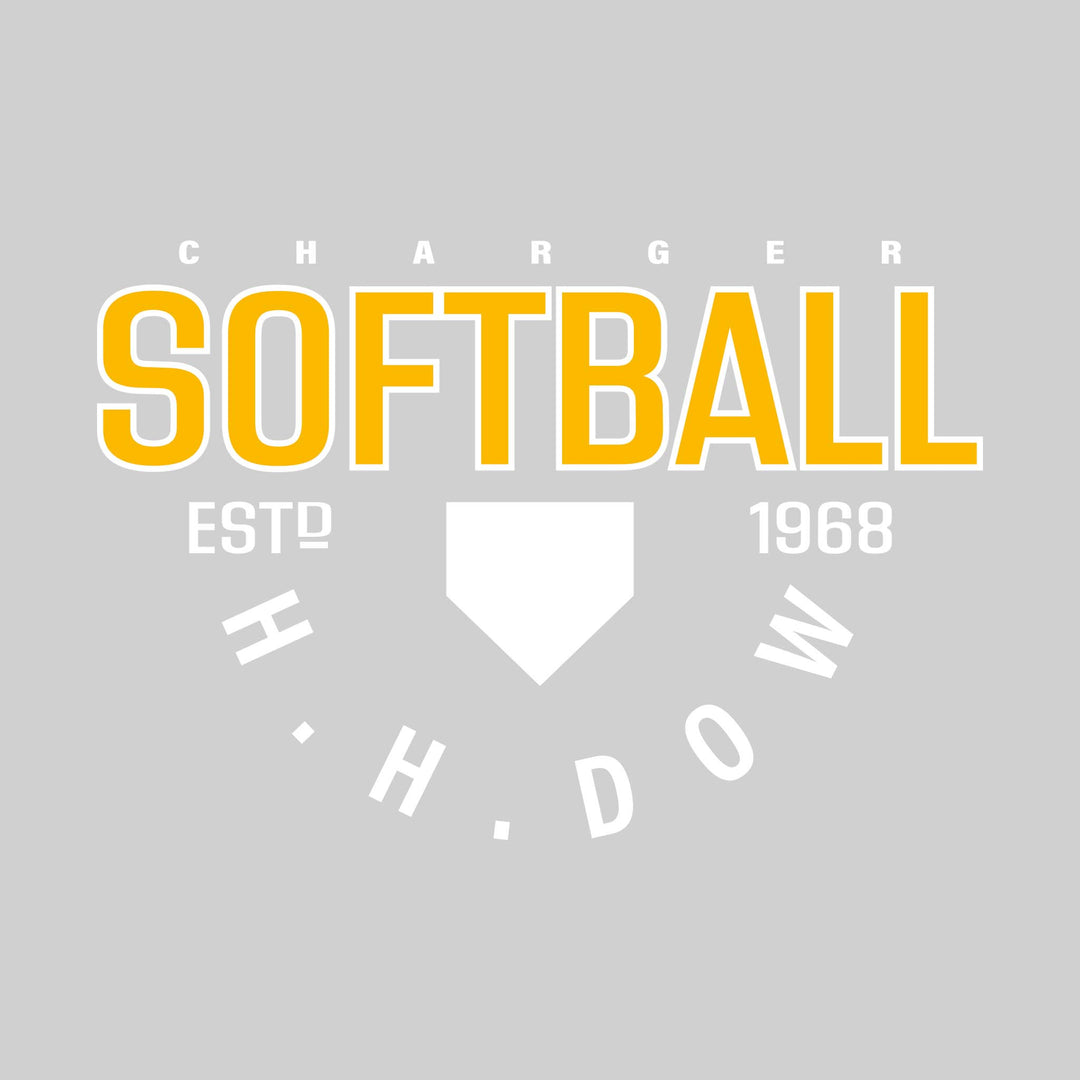 Midland Dow Chargers - Softball - Softball with Established Year and Arched School Name