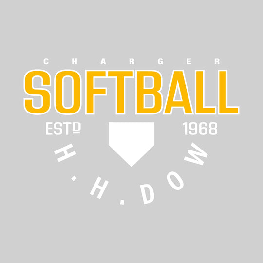 Midland Dow Chargers - Softball - Softball with Established Year and Arched School Name