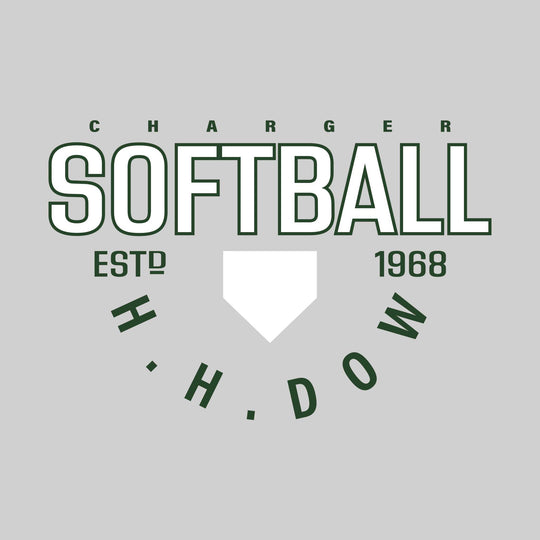 Midland Dow Chargers - Softball - Softball with Established Year and Arched School Name