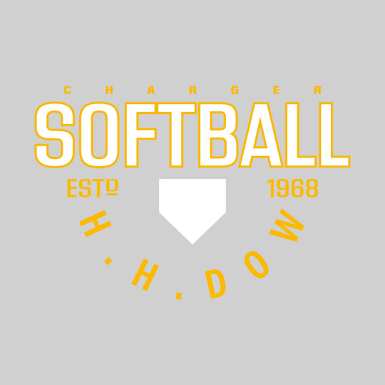Midland Dow Chargers - Softball - Softball with Established Year and Arched School Name