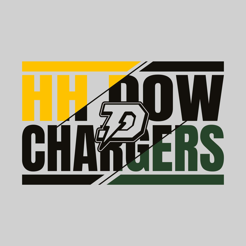 Midland Dow Chargers - Spirit Wear - 3-Color Diagonal Split