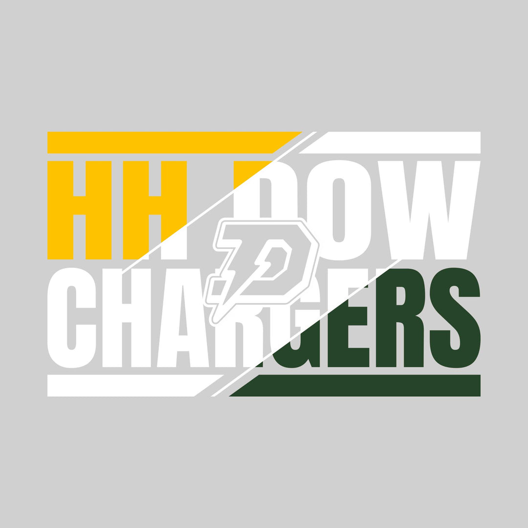 Midland Dow Chargers - Spirit Wear - 3-Color Diagonal Split